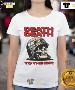 Official Death to the IDF Ladies Tee featuring bold graphic design, perfect for expressing strong political views.