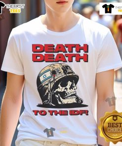 Official Death To The IDF T-Shirt featuring bold graphic design and statement, perfect for activists and supporters.