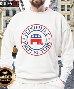 Official Democrats Pedophile Protectors Sweatshirt featuring bold text and a modern design for political activism.