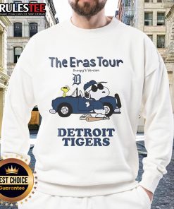 Official Detroit Tigers The Eras Tour Snoopy sweatshirt featuring vibrant graphics and cozy design for fans.