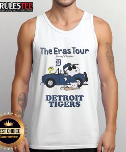 Official Detroit Tigers The Eras Tour Snoopy tank top featuring vibrant graphics and team colors.