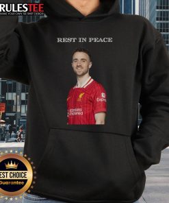 Official Diogo Jota Rest In Peace Hoodie featuring unique design and tribute style for fans and supporters.