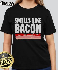 Official Diversity Hires Smells Like Bacon Ladies Tee featuring a playful design perfect for celebrating diversity and humor.