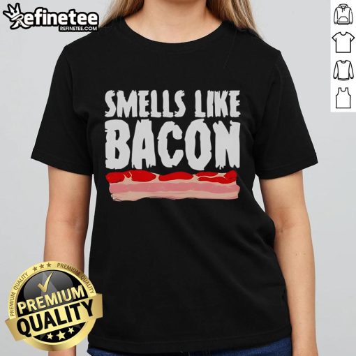 Official Diversity Hires Smells Like Bacon Ladies Tee featuring a playful design perfect for celebrating diversity and humor.