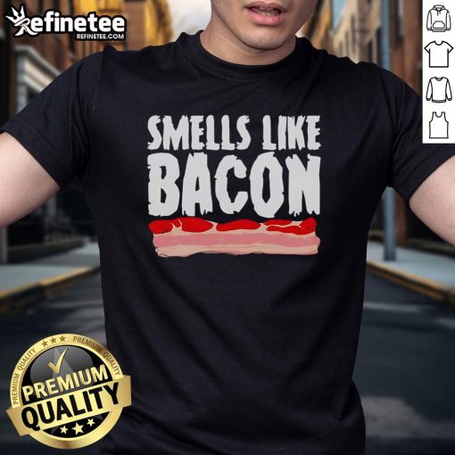 Alt Text: Official Diversity Hires Smells Like Bacon T-Shirt featuring vibrant graphics and a playful slogan for casual wear.