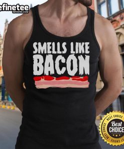 Official Diversity Hires 'Smells Like Bacon' tank top featuring a fun graphic design, perfect for casual wear.