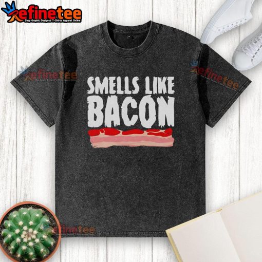Official Diversity Hires Smells Like Bacon Washed T-Shirt featuring a humorous graphic design promoting inclusivity.
