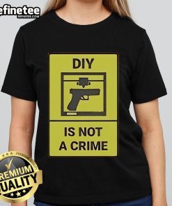 Official DIY Is Not A Crime Ladies Tee featuring a stylish design, perfect for creative women who love crafting.