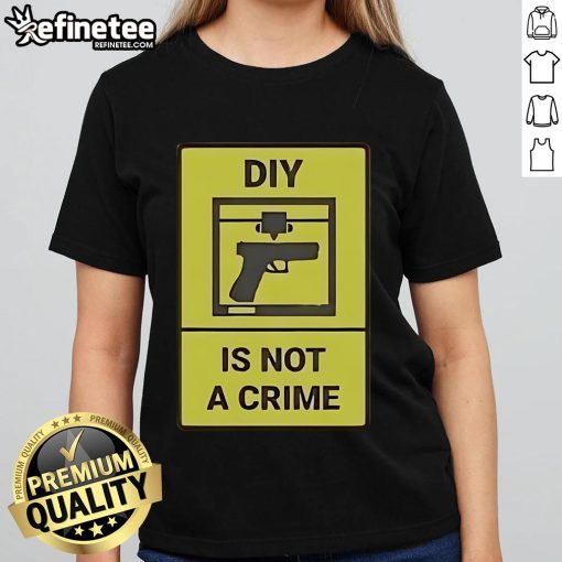 Official DIY Is Not A Crime Ladies Tee featuring a stylish design, perfect for creative women who love crafting.