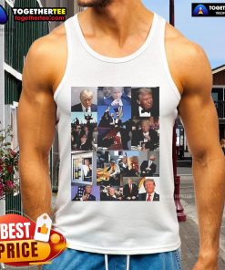 Official Donald Trump meme collage tank top featuring iconic Trump memes and vibrant colors, perfect for casual wear.