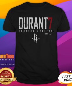 Official Durant 7 Houston Rockets 500 Level NBPA T-Shirt featuring vibrant team colors and stylish design for fans.