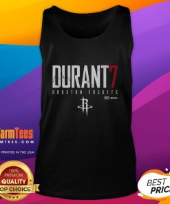 Alt Text: Official Durant 7 Houston Rockets NBPA tank top featuring vibrant team colors and logo, perfect for fans and collectors.