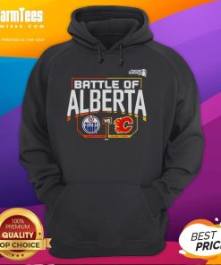Official Edmonton Oilers vs Calgary Flames 2022 Stanley Cup Playoffs hoodie featuring team logos and vibrant colors.