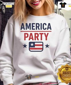 Official Elon Musk America Party sweatshirt featuring USA flag design, perfect for patriotic supporters of Elon Musk.