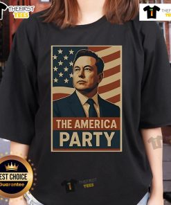 Official Elon Musk Political Party The America Party ladies tee featuring a stylish design for supporters.