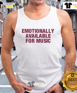 Official Emotionally Available for Music Tank Top featuring a trendy design, perfect for music lovers and casual wear.