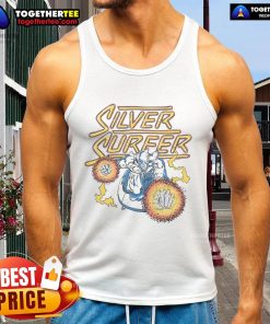 Alt Text: Official Fantastic Four Silver Surfer Tank Top featuring vibrant graphics of Silver Surfer on a stylish design.