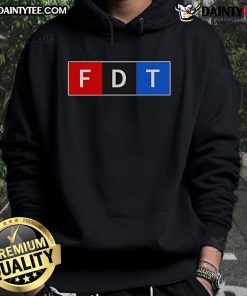 Official FDT Donald Trump hoodie featuring bold graphics and a comfortable fit, perfect for political supporters.