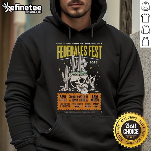 Alt Text: Official Federales Fest Party Event hoodie from Baton Rouge, LA, celebrating October 4, 2025, with vibrant design.