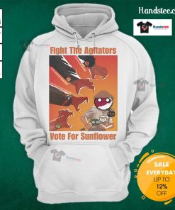 Official Fight The Agitators Vote For Sunflower Hoodie in vibrant yellow, promoting positive activism and community engagement.