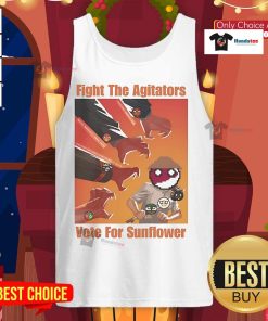 Official Fight The Agitators Vote For Sunflower Tank Top featuring a vibrant sunflower design on a stylish tank.