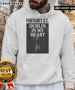 Alt Text: Official Fontaines D.C. Dublin In My Heart hoodie featuring bold graphics and a stylish design for fans.