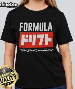 Official Formula Drift Kanji Box 2.0 Pro Drift Championship ladies tee featuring stylish design and vibrant colors.