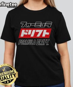Official Formula Drift Katakana Ladies Tee featuring stylish design and vibrant colors for motorsport enthusiasts.