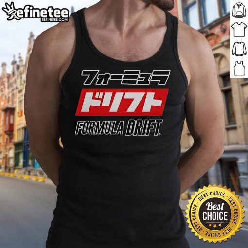 Official Formula Drift Katakana Tank Top featuring bold design, perfect for motorsport fans and casual wear.