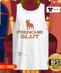 Official Frenchie Slut Tank Top in pink, featuring a stylish graphic design perfect for casual summer wear.
