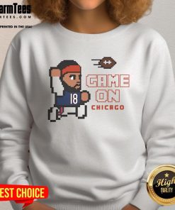 Official Game On Caleb Williams Chicago Bears 8-bit sweatshirt featuring vibrant graphics and team colors.
