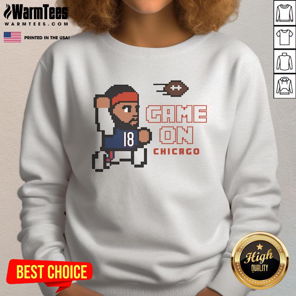Official Game On Caleb Williams Chicago Bears 8 Bit Sweatshirt Official Game On Caleb Williams Chicago Bears 8-bit sweatshirt featuring vibrant graphics and team colors.