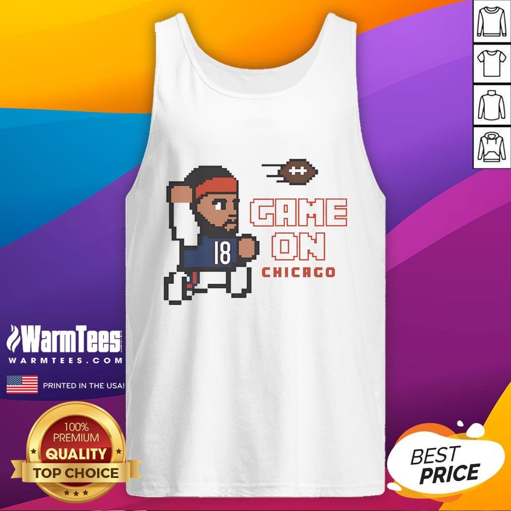 Official Game On Caleb Williams Chicago Bears 8 Bit Tank Top 8-bit tank top featuring Caleb Williams for Chicago Bears fans, perfect for game day and showcasing team spirit.