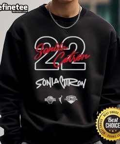 Official Georgia Amoore rocking the Sonia Citron '22 sweatshirt, showcasing style and team spirit.