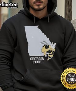Official Georgia Tech Yellow Jackets Buzz hoodie in navy blue, featuring the school logo and mascot design.