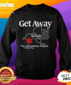 Cozy Official Get Away to Upstate New York sweatshirt, perfect for sunny days and outdoor adventures.