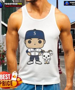 Alt Text: Official GOATed Ichiro and Junior tank top featuring Seattle Mariners logo, perfect for fans of baseball legends.