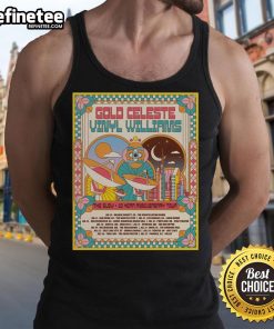 Official Gold Celeste Vinyl tank top from the July 10, 2025 concert at Constellation Room, Santa Ana, CA.