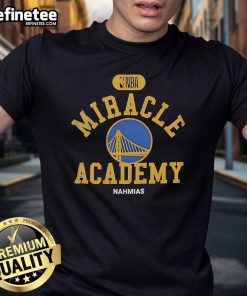 Official Golden State Warriors Miracle Academy NBA Collection T-Shirt featuring team logo and vibrant colors.