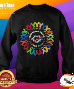 Alt Text: Official Green Bay Packers Whatever Color Cancer Sucks sweatshirt featuring team logo and vibrant design.