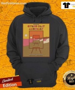Official Gyedu Blay Ambolley Santa Cruz CA July 19, 2025 poster on a hoodie featuring vibrant colors and event details.