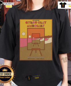 Official Gyedu Blay Ambolley concert poster for Santa Cruz, CA, July 19, 2025, featuring a stylish ladies tee design.