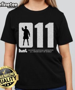 Alt Text: Official Hawkins National Laboratory Ladies Tee from US Department of Energy featuring logo and stylish design.