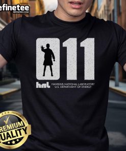 Alt Text: Official HNL 011 Hawkins National Laboratory US Department of Energy T-Shirt featuring a unique design and logo.
