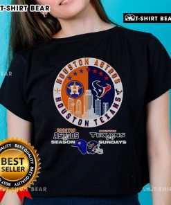 Official Houston Astros All Season Texans on Sundays ladies tee featuring team colors and logo for sports fans.