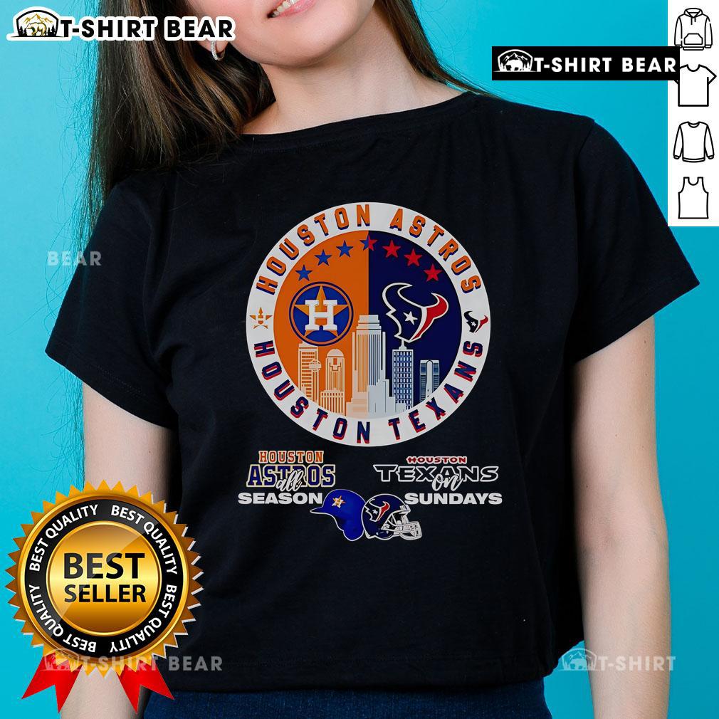 Official Houston Astros All Season Texans On Sundays Ladies Tee Official Houston Astros All Season Texans on Sundays ladies tee featuring team colors and logo for sports fans.