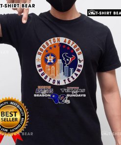 Official Houston Astros All Season Texans On Sundays T-Shirt featuring team logos, vibrant colors, and a stylish design.