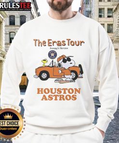 Official Houston Astros The Eras Tour Snoopy Sweatshirt featuring vibrant graphics and cozy design for fans.