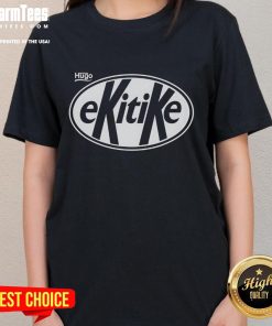 Official Hugo Ekitike logo on a stylish ladies tee, showcasing modern fashion and sportswear design.