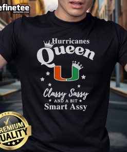 Alt Text: Official Hurricanes Queen Classy Sassy And A Bit Smart Assy logo t-shirt featuring vibrant design and bold text.